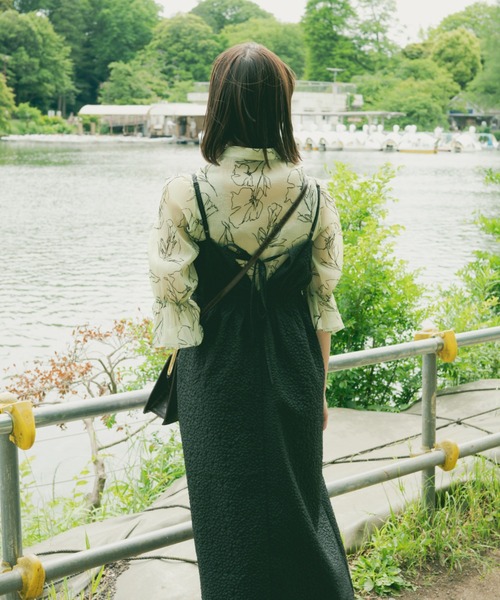 kutir（クティール）の「【クティールとレトロ】チャイナジャガードブラウス（シャツ/ブラウス・レディース・グリーン/アイボリー/ブルー・FREE）」の5枚目の写真