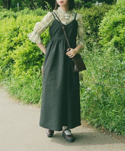 kutir（クティール）の「【クティールとレトロ】チャイナジャガードブラウス（シャツ/ブラウス・レディース・グリーン/アイボリー/ブルー・FREE）」の18枚目の写真