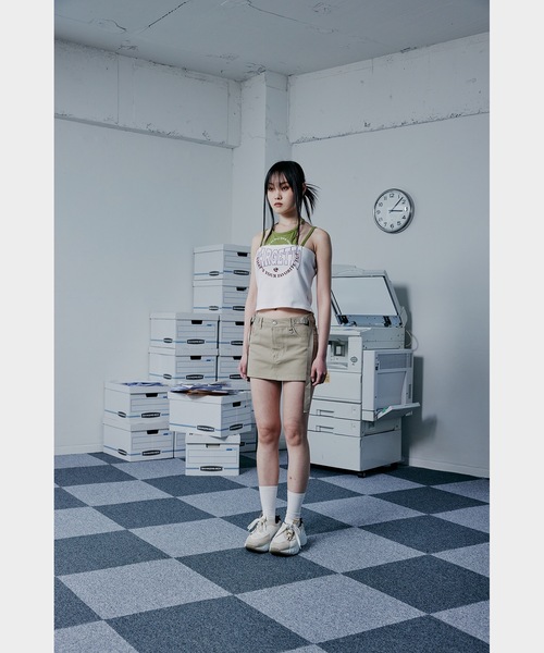 TARGETTO(ターゲット)の「【TARGETTO 】レイヤード ホルターネック スリーブレス / LAYERED HALTERNECK SLEEVELESS(キャミソール・レディース・グレー/ホワイト・FREE)」の10枚目の写真