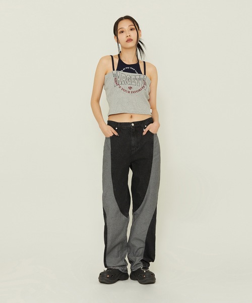 TARGETTO(ターゲット)の「【TARGETTO 】レイヤード ホルターネック スリーブレス / LAYERED HALTERNECK SLEEVELESS(キャミソール・レディース・グレー/ホワイト・FREE)」の15枚目の写真