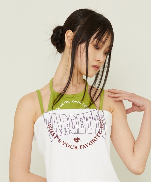 TARGETTO(ターゲット)の「【TARGETTO 】レイヤード ホルターネック スリーブレス / LAYERED HALTERNECK SLEEVELESS(キャミソール・レディース・グレー/ホワイト・FREE)」の11枚目の写真