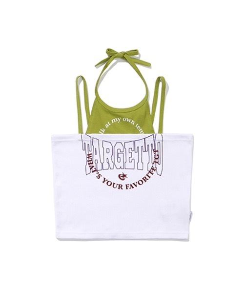 TARGETTO(ターゲット)の「【TARGETTO 】レイヤード ホルターネック スリーブレス / LAYERED HALTERNECK SLEEVELESS(キャミソール・レディース・グレー/ホワイト・FREE)」の16枚目の写真