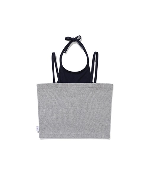 TARGETTO(ターゲット)の「【TARGETTO 】レイヤード ホルターネック スリーブレス / LAYERED HALTERNECK SLEEVELESS(キャミソール・レディース・グレー/ホワイト・FREE)」の14枚目の写真