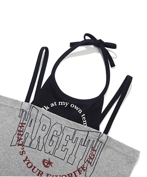TARGETTO(ターゲット)の「【TARGETTO 】レイヤード ホルターネック スリーブレス / LAYERED HALTERNECK SLEEVELESS(キャミソール・レディース・グレー/ホワイト・FREE)」の12枚目の写真