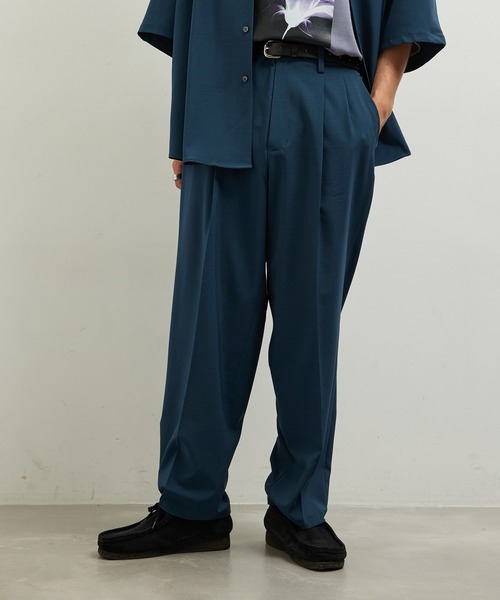 JUNRED（ジュンレッド）の「セットアップ対応 / エアリーストレッチタックワイドパンツ（その他パンツ・メンズ・ライトグレー/ブラック/グリーン系その他/ブルー系その他4・S/M/L）」の12枚目の写真