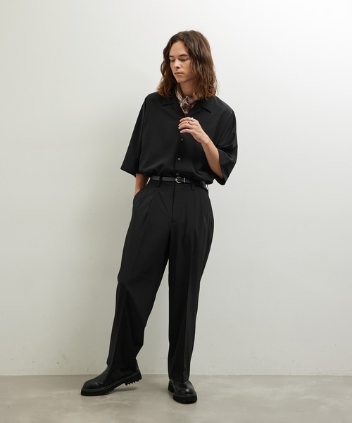 JUNRED（ジュンレッド）の「セットアップ対応 / エアリーストレッチタックワイドパンツ（その他パンツ・メンズ・ライトグレー/ブラック/グリーン系その他/ブルー系その他4・S/M/L）」の13枚目の写真