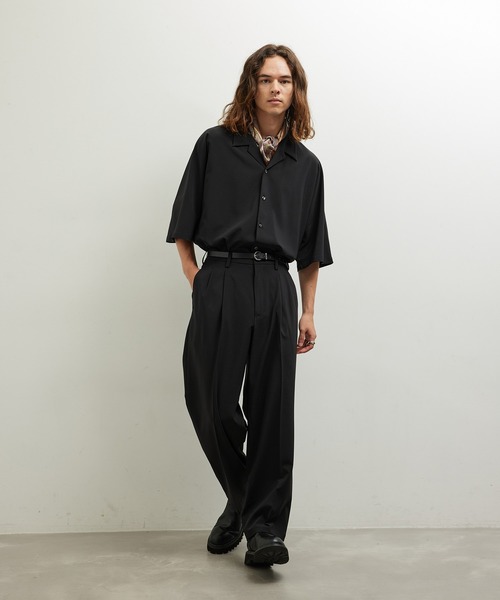 JUNRED（ジュンレッド）の「セットアップ対応 / エアリーストレッチタックワイドパンツ（その他パンツ・メンズ・ライトグレー/ブラック/グリーン系その他/ブルー系その他4・S/M/L）」の14枚目の写真