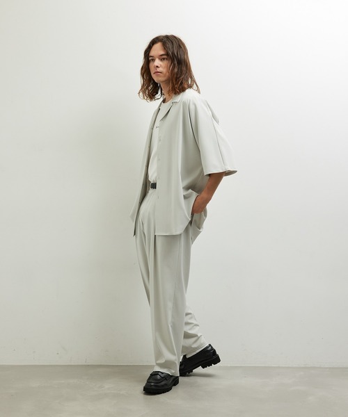 JUNRED（ジュンレッド）の「セットアップ対応 / エアリーストレッチタックワイドパンツ（その他パンツ・メンズ・ライトグレー/ブラック/グリーン系その他/ブルー系その他4・S/M/L）」の15枚目の写真