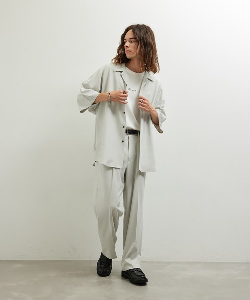 JUNRED（ジュンレッド）の「セットアップ対応 / エアリーストレッチタックワイドパンツ（その他パンツ・メンズ・ライトグレー/ブラック/グリーン系その他/ブルー系その他4・S/M/L）」の16枚目の写真
