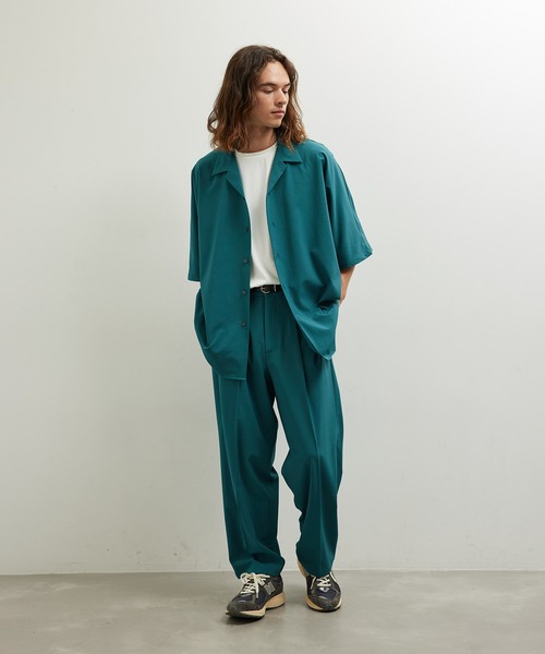 JUNRED（ジュンレッド）の「セットアップ対応 / エアリーストレッチタックワイドパンツ（その他パンツ・メンズ・ライトグレー/ブラック/グリーン系その他/ブルー系その他4・S/M/L）」の17枚目の写真