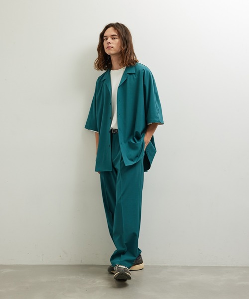 JUNRED（ジュンレッド）の「セットアップ対応 / エアリーストレッチタックワイドパンツ（その他パンツ・メンズ・ライトグレー/ブラック/グリーン系その他/ブルー系その他4・S/M/L）」の18枚目の写真