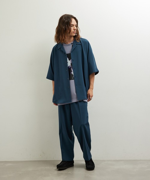 JUNRED（ジュンレッド）の「セットアップ対応 / エアリーストレッチタックワイドパンツ（その他パンツ・メンズ・ライトグレー/ブラック/グリーン系その他/ブルー系その他4・S/M/L）」の20枚目の写真