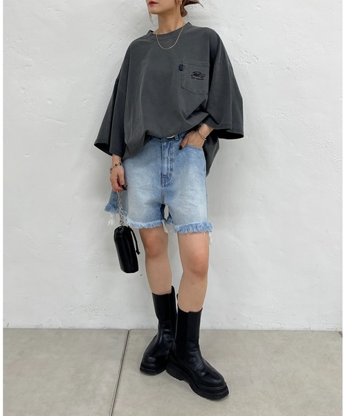 WHO'S WHO gallery(フーズフーギャラリー)の「COOPER FACTヘビーウェイトビリヤードロゴビッグポケTEE(Tシャツ/カットソー・レディース・ホワイト/チャコールグレー・FREE)」の13枚目の写真