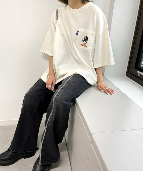 WHO'S WHO gallery(フーズフーギャラリー)の「COOPER FACTヘビーウェイトビリヤードロゴビッグポケTEE(Tシャツ/カットソー・レディース・ホワイト/チャコールグレー・FREE)」の12枚目の写真