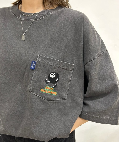WHO'S WHO gallery(フーズフーギャラリー)の「COOPER FACTヘビーウェイトビリヤードロゴビッグポケTEE(Tシャツ/カットソー・レディース・ホワイト/チャコールグレー・FREE)」の15枚目の写真
