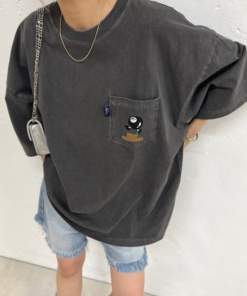 WHO'S WHO gallery(フーズフーギャラリー)の「COOPER FACTヘビーウェイトビリヤードロゴビッグポケTEE(Tシャツ/カットソー・レディース・ホワイト/チャコールグレー・FREE)」の11枚目の写真