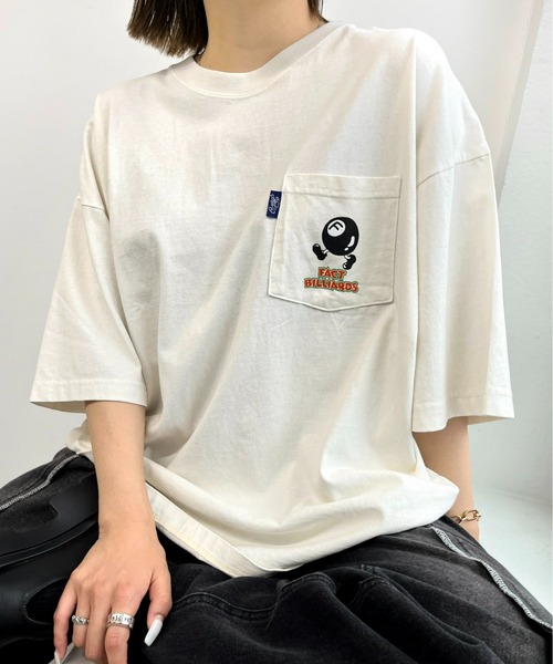 WHO'S WHO gallery(フーズフーギャラリー)の「COOPER FACTヘビーウェイトビリヤードロゴビッグポケTEE(Tシャツ/カットソー・レディース・ホワイト/チャコールグレー・FREE)」の14枚目の写真