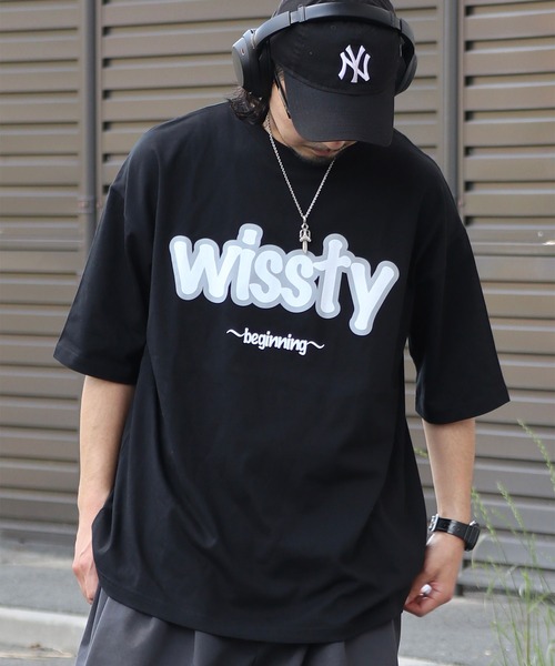 wissty(ウィスティー)の「wissty-ロゴT(Tシャツ/カットソー・メンズ・ホワイト系2/ブラック系2/ブラック/ホワイト・M/L)」の1枚目の写真