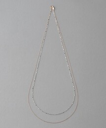 【新品同様・大人気】エテ　 K10ゴールド　レイヤード　ネックレス　バイカラー K18YG e_Grain バイカラー ロング ネックレス（261099