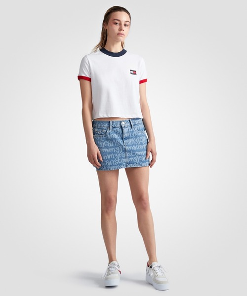 tommy jeans(トミー ジーンズ)の「バッジロゴリンガーTシャツ(Tシャツ/カットソー・レディース・ホワイト/ピンク・MEDIUM/SMALL/X-SMALL)」の9枚目の写真