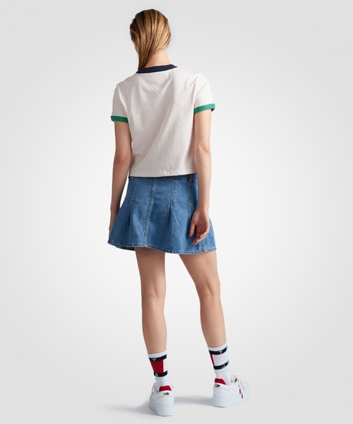 tommy jeans(トミー ジーンズ)の「バッジロゴリンガーTシャツ(Tシャツ/カットソー・レディース・ホワイト/ピンク・MEDIUM/SMALL/X-SMALL)」の12枚目の写真