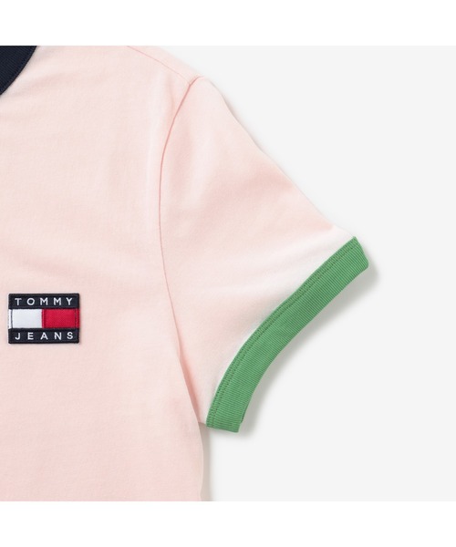 tommy jeans(トミー ジーンズ)の「バッジロゴリンガーTシャツ(Tシャツ/カットソー・レディース・ホワイト/ピンク・MEDIUM/SMALL/X-SMALL)」の5枚目の写真