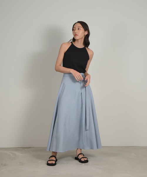 I_am（アイアム）の「front ribbon design skirt / フロントリボンデザインスカート（スカート・レディース・アイボリー/ブルー系・FREE）」の15枚目の写真
