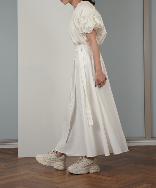 I_am（アイアム）の「front ribbon design skirt / フロントリボンデザインスカート（スカート・レディース・アイボリー/ブルー系・FREE）」の14枚目の写真