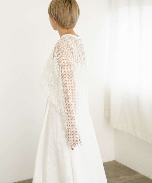 KBF(ケイビーエフ)の「切替メッシュプルオーバー(Tシャツ/カットソー・レディース・アイボリー/オフホワイト/ブラック・ONE)」の8枚目の写真