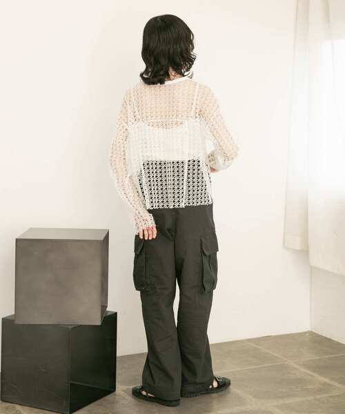 KBF(ケイビーエフ)の「切替メッシュプルオーバー(Tシャツ/カットソー・レディース・アイボリー/オフホワイト/ブラック・ONE)」の20枚目の写真