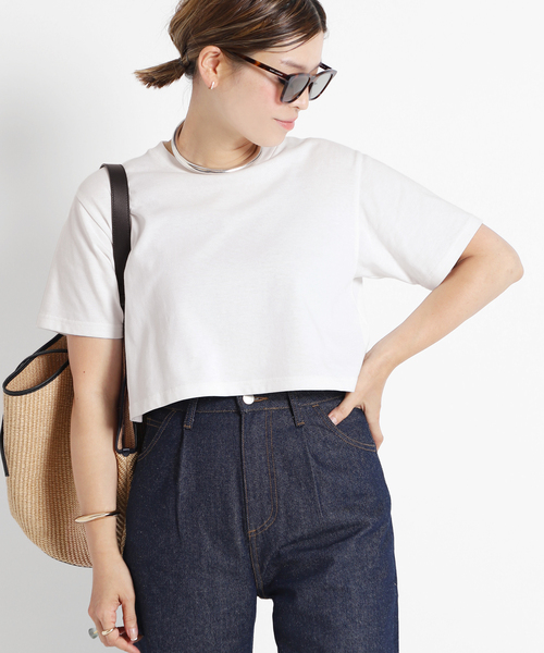 ドゥーズィエムクラス EVERYDAY I LIKE クロップドTシャツ