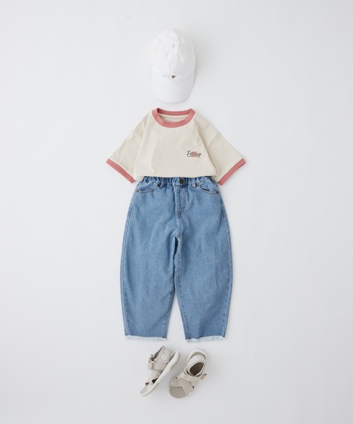 CIAOPANIC TYPY（チャオパニックティピー）の「【KIDS】【TYPY DENIM】甘織り裾フリンジカーブデニム（デニムパンツ・キッズ・ネイビー/サックスブルー/グレー/ベージュ/ブラック・S/M/L/XL/XXL）」の7枚目の写真