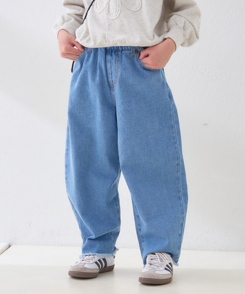 CIAOPANIC TYPY（チャオパニックティピー）の「【KIDS】【TYPY DENIM】甘織り裾フリンジカーブデニム（デニムパンツ・キッズ・ネイビー/サックスブルー/グレー/ベージュ/ブラック・S/M/L/XL/XXL）」の17枚目の写真