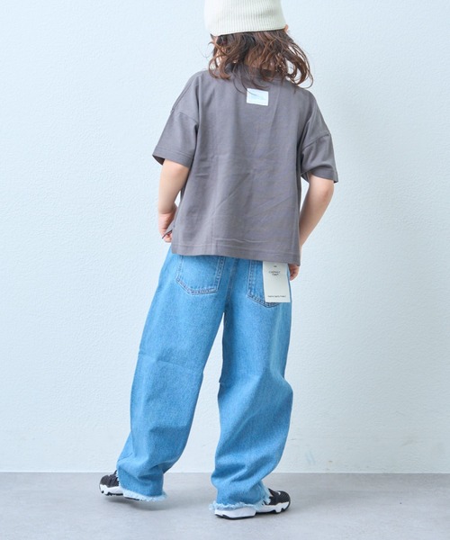 CIAOPANIC TYPY（チャオパニックティピー）の「【KIDS】【TYPY DENIM】甘織り裾フリンジカーブデニム（デニムパンツ・キッズ・ネイビー/サックスブルー/グレー/ベージュ/ブラック・S/M/L/XL/XXL）」の11枚目の写真