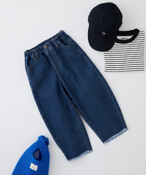CIAOPANIC TYPY（チャオパニックティピー）の「【KIDS】【TYPY DENIM】甘織り裾フリンジカーブデニム（デニムパンツ・キッズ・ネイビー/サックスブルー/グレー/ベージュ/ブラック・S/M/L/XL/XXL）」の18枚目の写真