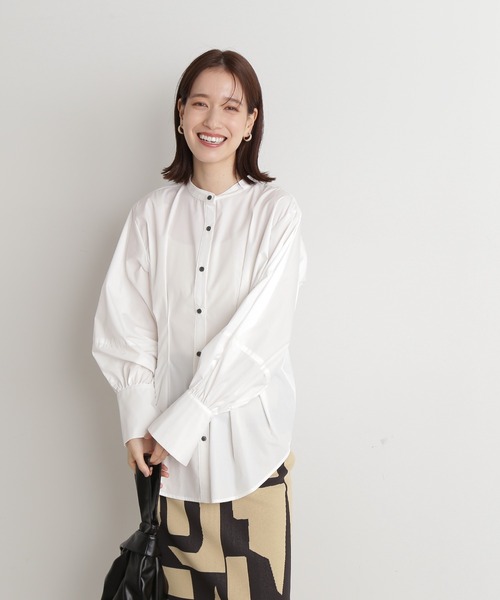 N.（N. Natural Beauty Basic）（エヌエヌナチュラルビューティーベーシック）の「◆ウエストタックチュニックブラウス（シャツ/ブラウス・レディース・ブルー系その他/ピンク系その他/オフホワイト・MEDIUM）」の5枚目の写真