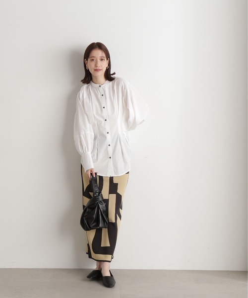 N.（N. Natural Beauty Basic）（エヌエヌナチュラルビューティーベーシック）の「◆ウエストタックチュニックブラウス（シャツ/ブラウス・レディース・ブルー系その他/ピンク系その他/オフホワイト・MEDIUM）」の7枚目の写真