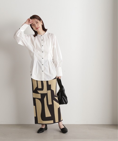 N.（N. Natural Beauty Basic）（エヌエヌナチュラルビューティーベーシック）の「◆ウエストタックチュニックブラウス（シャツ/ブラウス・レディース・ブルー系その他/ピンク系その他/オフホワイト・MEDIUM）」の9枚目の写真