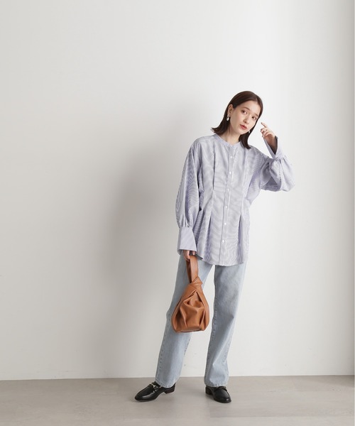 N.（N. Natural Beauty Basic）（エヌエヌナチュラルビューティーベーシック）の「◆ウエストタックチュニックブラウス（シャツ/ブラウス・レディース・ブルー系その他/ピンク系その他/オフホワイト・MEDIUM）」の14枚目の写真