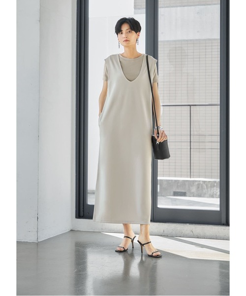 STYLE DELI（スタイルデリ）の「とろけるとろみリブカットソートップス（Tシャツ/カットソー・レディース・ホワイト/チャコールグレー/ブラック/オリーブ・MEDIUM）」の5枚目の写真