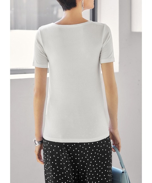 STYLE DELI（スタイルデリ）の「とろけるとろみリブカットソートップス（Tシャツ/カットソー・レディース・ホワイト/チャコールグレー/ブラック/オリーブ・MEDIUM）」の14枚目の写真