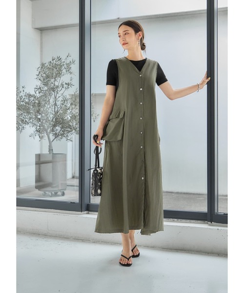 STYLE DELI（スタイルデリ）の「とろけるとろみリブカットソートップス（Tシャツ/カットソー・レディース・ホワイト/チャコールグレー/ブラック/オリーブ・MEDIUM）」の16枚目の写真