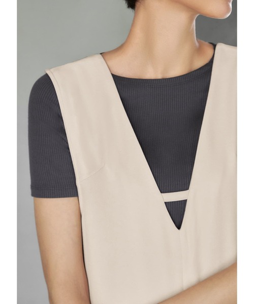 STYLE DELI（スタイルデリ）の「とろけるとろみリブカットソートップス（Tシャツ/カットソー・レディース・ホワイト/チャコールグレー/ブラック/オリーブ・MEDIUM）」の21枚目の写真