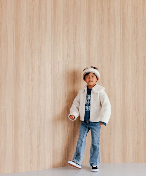 LOWRYS FARM(ローリーズファーム)の「ボアコート 906775(その他アウター・キッズ・ブラック/アイボリー/ブルー・120cm/130cm/110cm/150cm/140cm)」の4枚目の写真