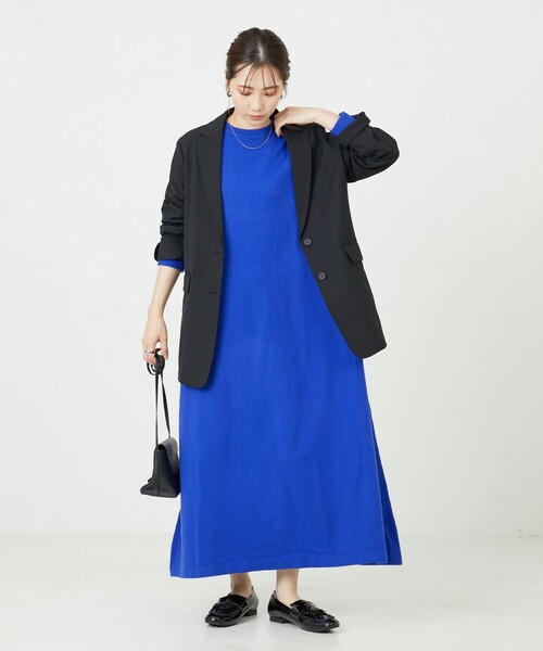 FREAK'S STORE(フリークスストア)の「限定展開 フレア マキシ カラー ニットワンピース(ワンピース・レディース・レッド/ナチュラル/グリーン/ブラウン/ブルー/ブラック/オレンジ・SMALL/MEDIUM)」の5枚目の写真