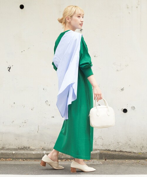 FREAK'S STORE(フリークスストア)の「限定展開 フレア マキシ カラー ニットワンピース(ワンピース・レディース・レッド/ナチュラル/グリーン/ブラウン/ブルー/ブラック/オレンジ・SMALL/MEDIUM)」の12枚目の写真