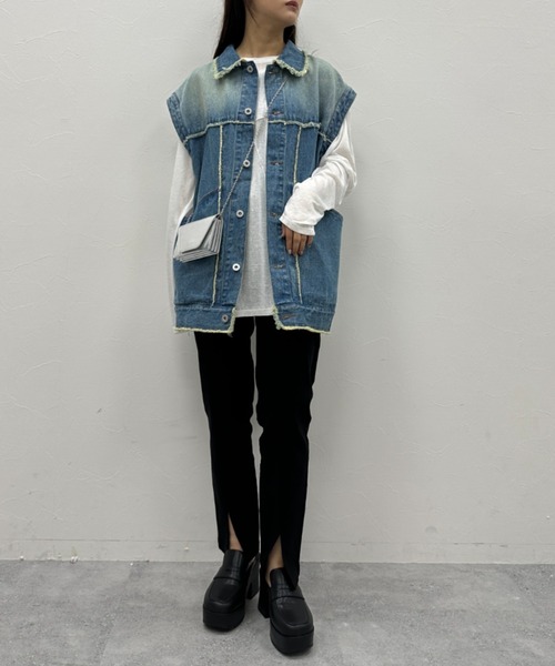 FOREVER 21(フォーエバー トゥエンティーワン)の「【2023AW】2WAYデニムジャケット(デニムジャケット・レディース・ブルー/ブラック・FREE)」の10枚目の写真