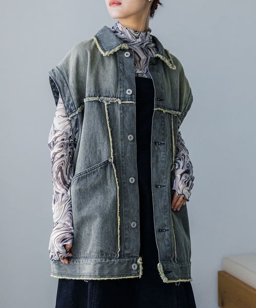 FOREVER 21(フォーエバー トゥエンティーワン)の「【2023AW】2WAYデニムジャケット(デニムジャケット・レディース・ブルー/ブラック・FREE)」の12枚目の写真
