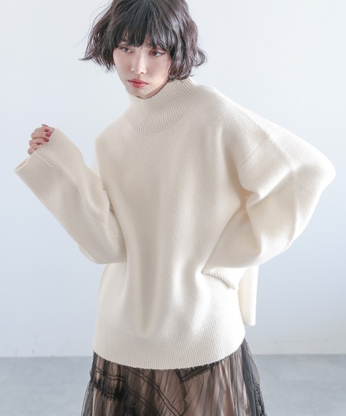 PAGEBOY（ページボーイ）の「ウールMIXマシュマロハイネック（ニット/セーター・レディース・オフホワイト/ブルー/ローズ/ブラック・FREE）」の5枚目の写真