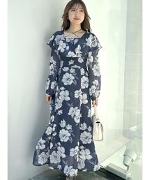 MERCURYDUO | BIGフラワーラッフルカシュクールワンピース(ワンピース)